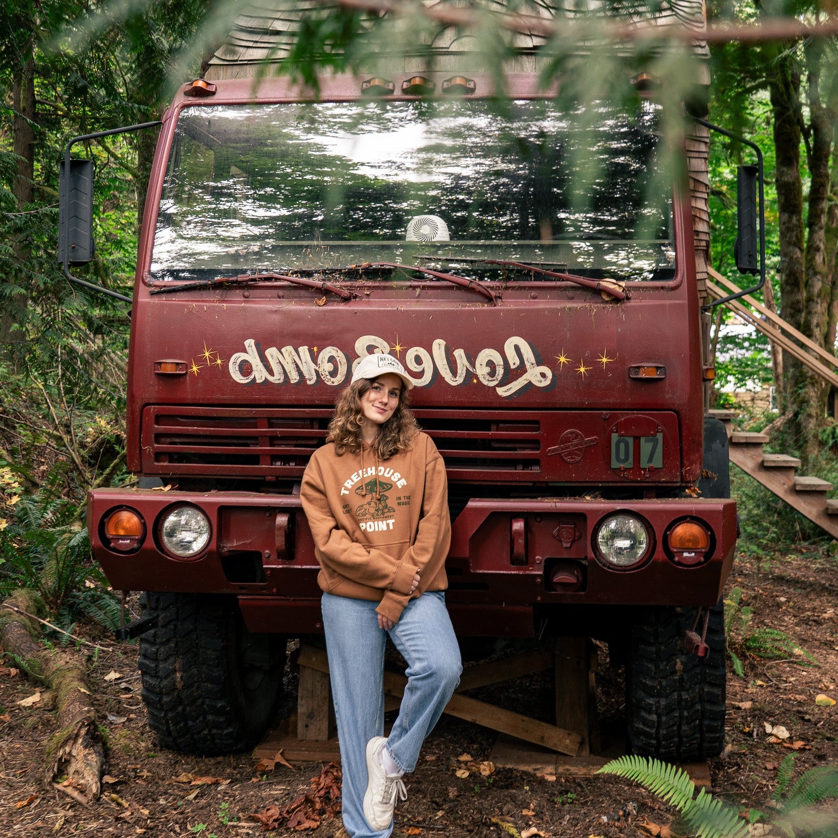 Treehouse Point Get Lost Hoodie - Brown