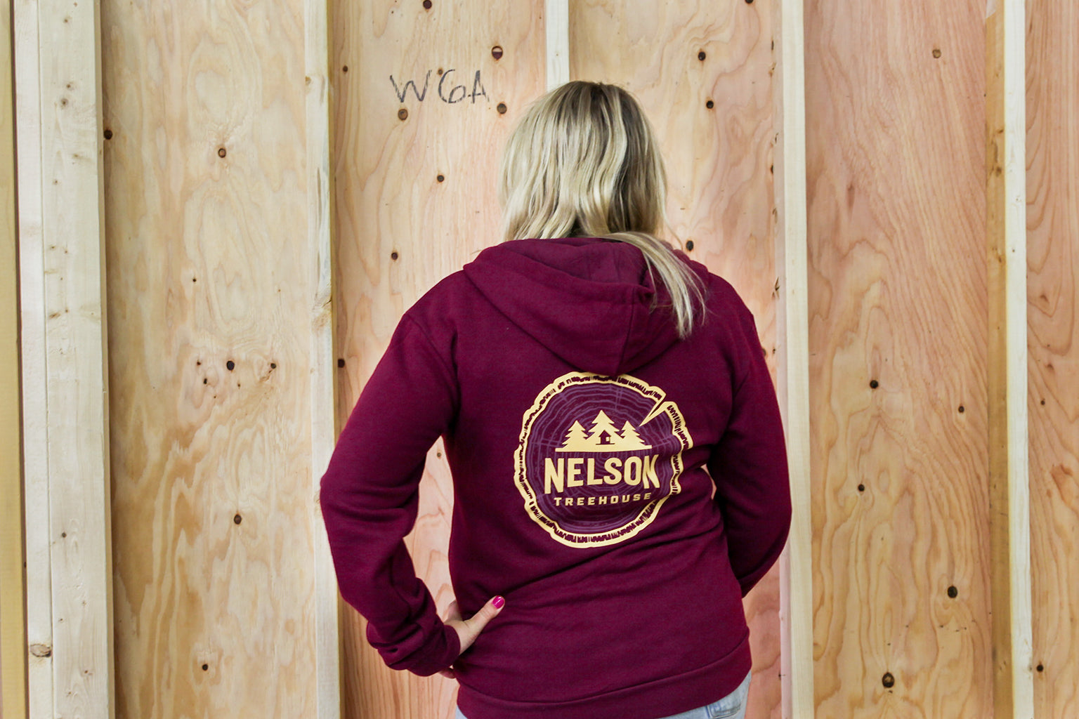 Woodgrain Sweatshirt - Maroon