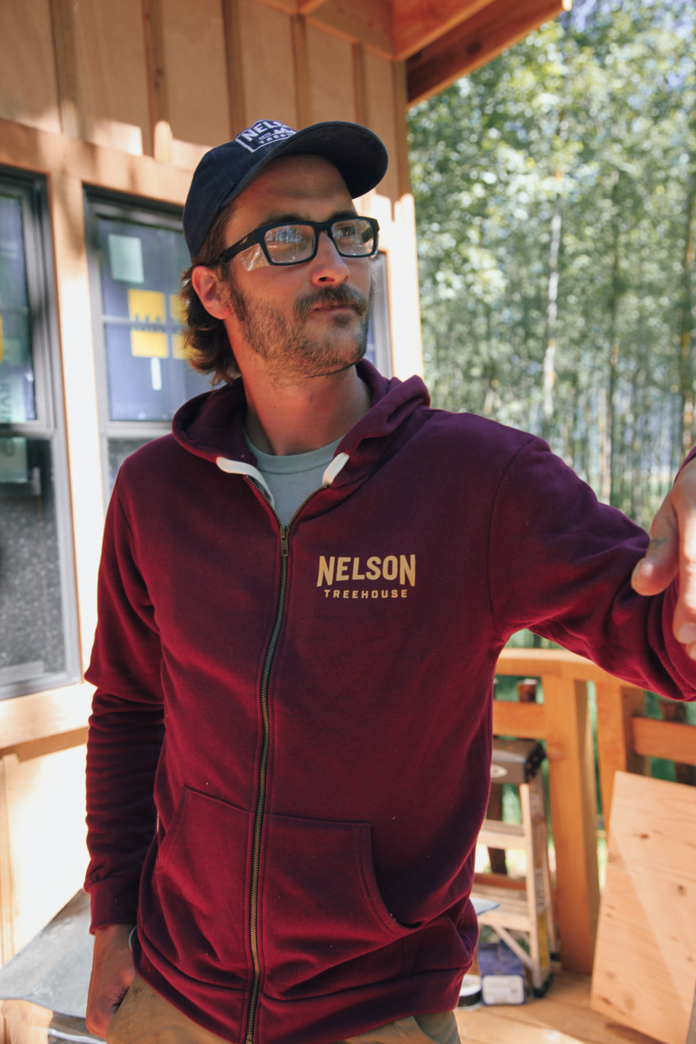 Woodgrain Sweatshirt - Maroon