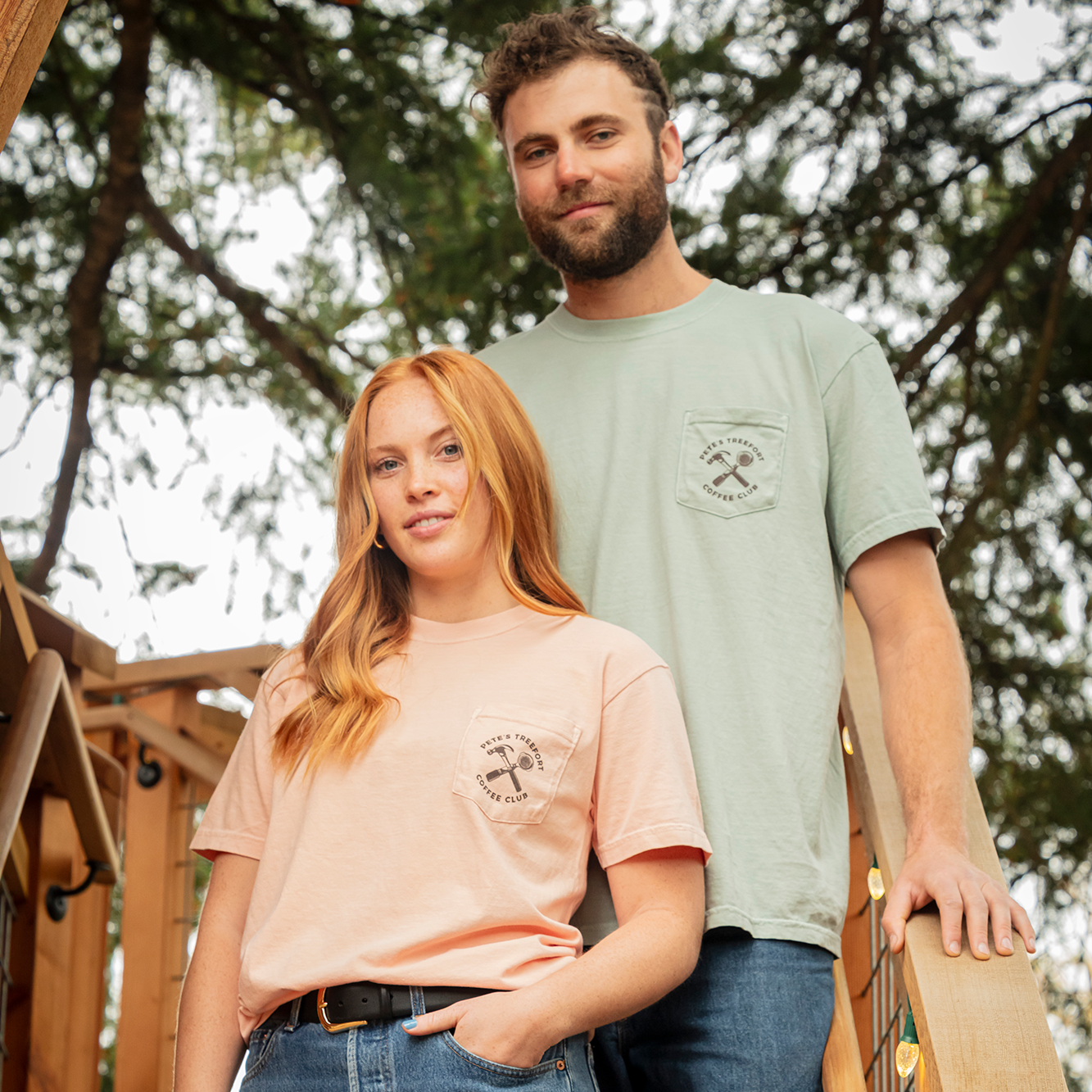 Pete's Treefort Coffee Club T-Shirt - Peachy