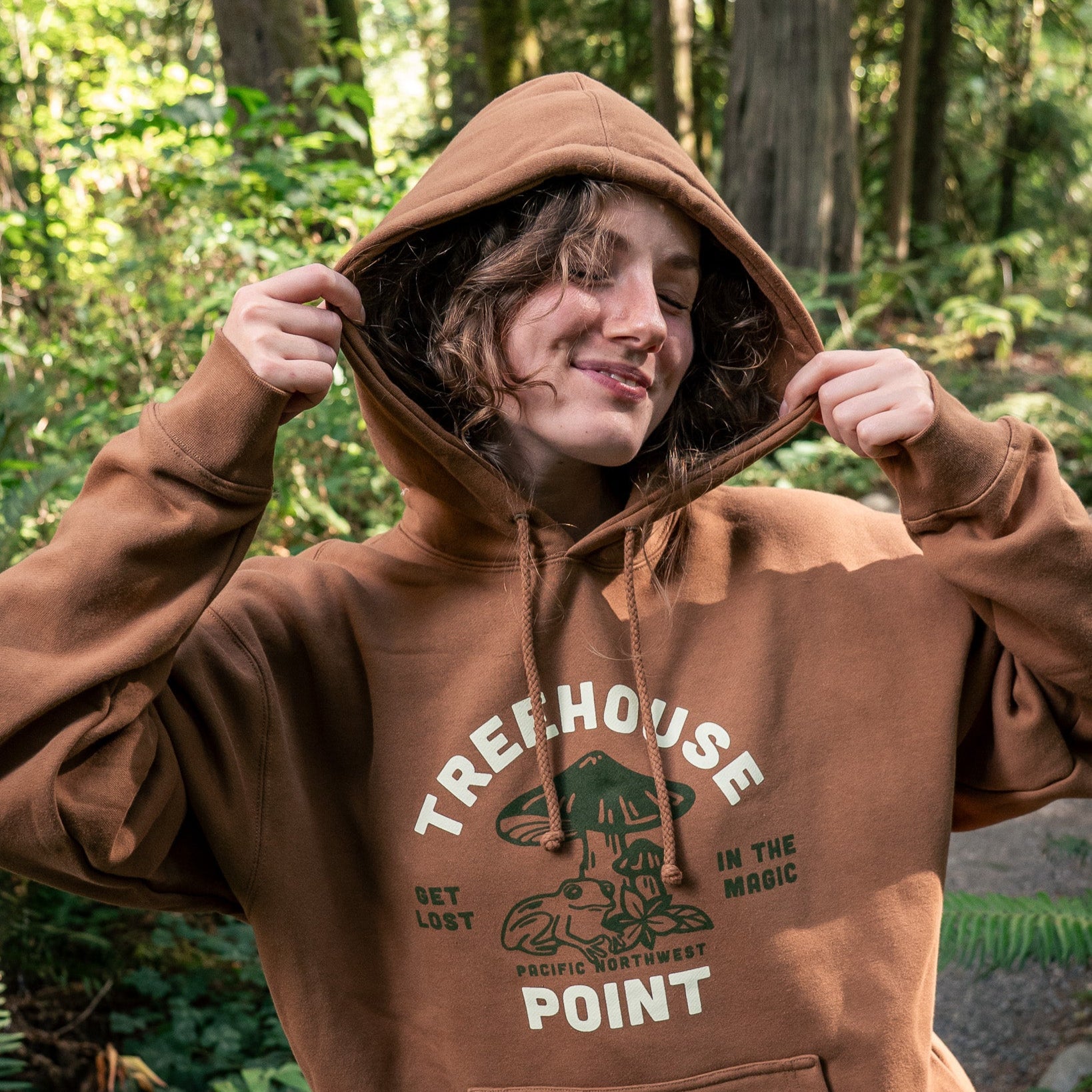 Treehouse Point Get Lost Hoodie - Brown